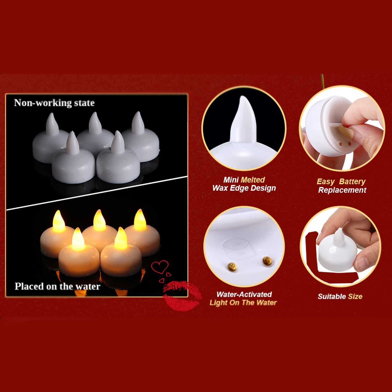 6433 Set Of 8pcs With Transparent Box. Flameless Floating Candles Battery Operated Tea Lights Tealight Candle - Decorative Wedding. 6433 Set Of 8pcs With Transparent Box. Flameless Floating Candles Battery Operated Tea Lights Tealight Candle - Decorative Wedding.
